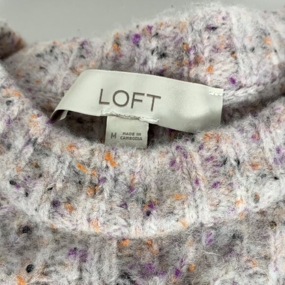 2 Loft Womens Ribbed Knit Sweater Bundle SZ M Speckled Green/Beige Acrylic Blend - Picture 4 of 4